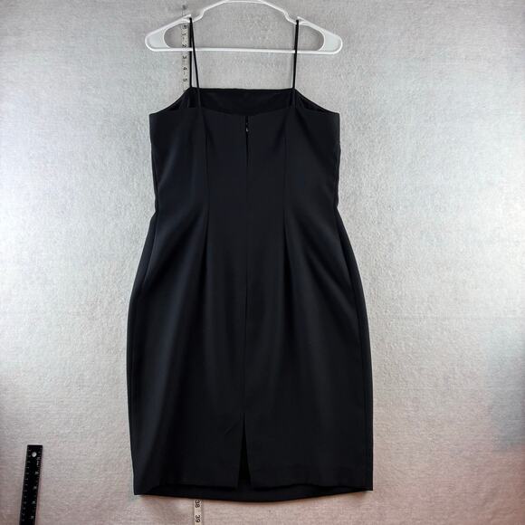 JR Nites Caliendo Black Satin Trim Y2K Spaghetti Strap Dress 33" Bust No Stretch - Picture 4 of 7